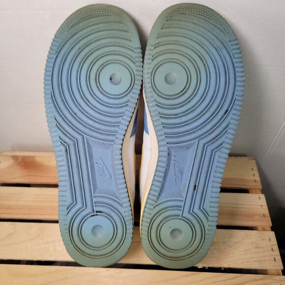 Nike Air Force One Mid Legend Blue Maize Hi-Top Sneakers - Size 10.5 - Picture 5 of 6